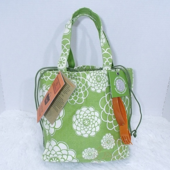 Mario Batali Bags Mario Batali Green Floral Insulated Lunch Tote Poshmark